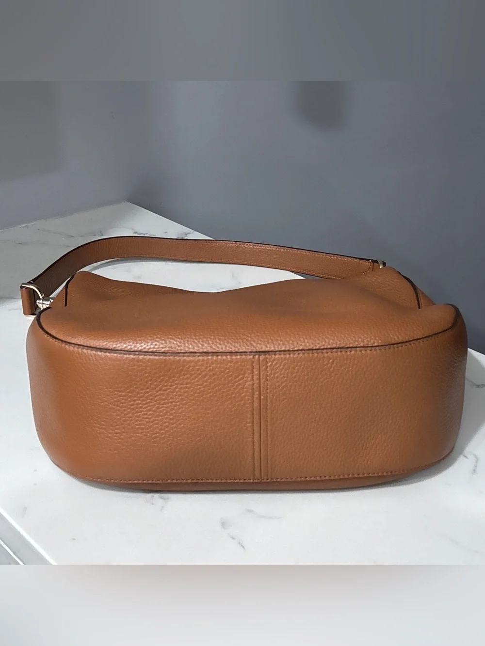 Kate Spade Lexy Large Hobo Shoulder Bag Pebbled Leather Warm Gingerbread Brown